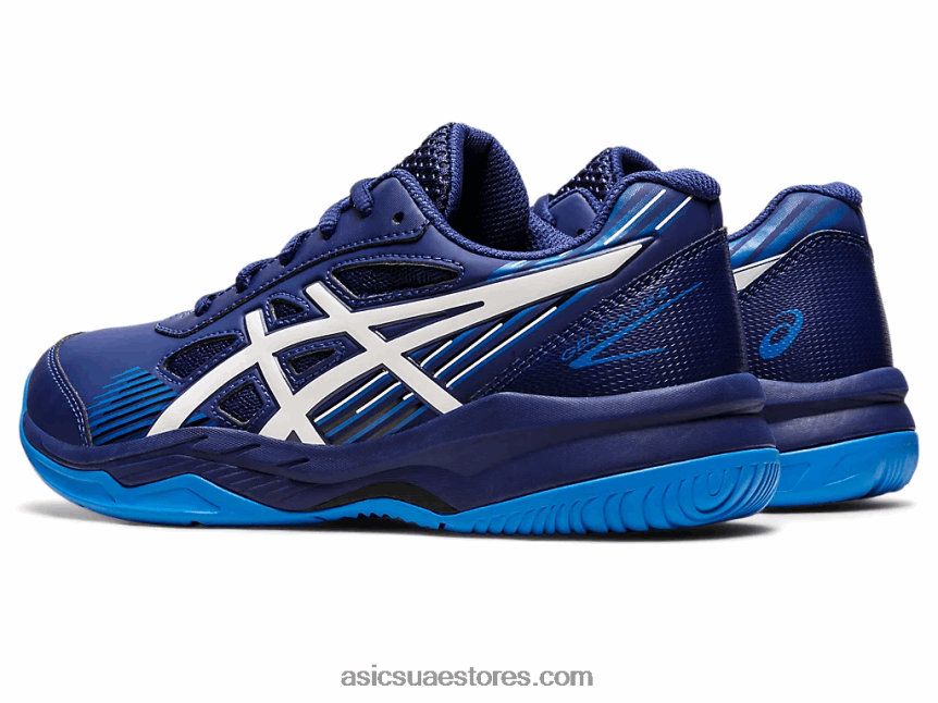 Asics الغوص الأزرق / الأبيض لعبة هلام المدرسة الابتدائية 8 2N24DJ4435