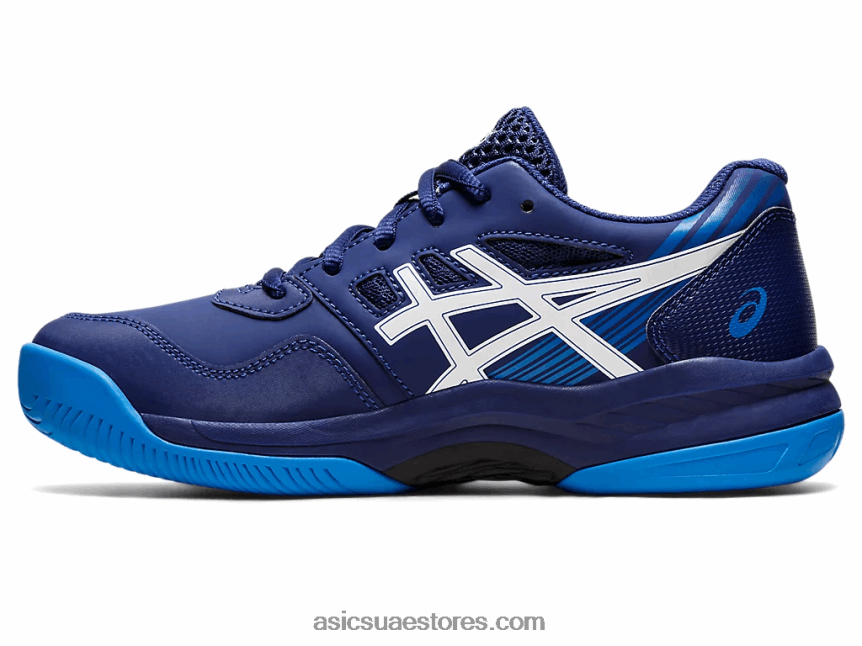 Asics الغوص الأزرق / الأبيض لعبة هلام المدرسة الابتدائية 8 2N24DJ4435