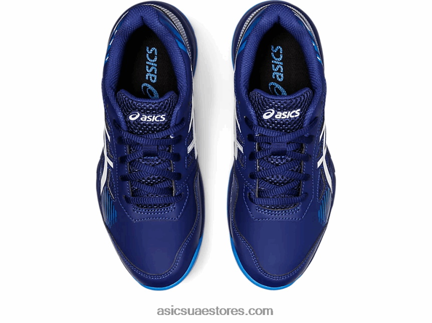 Asics الغوص الأزرق / الأبيض لعبة هلام المدرسة الابتدائية 8 2N24DJ4435