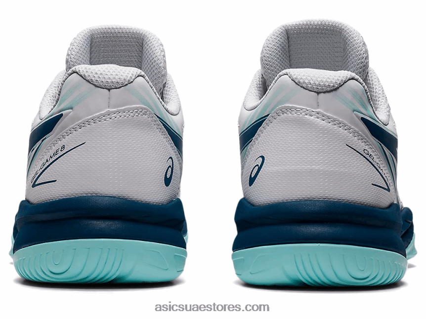 Asics أبيض / نيلي فاتح لعبة هلام المدرسة الابتدائية 8 2N24DJ4492