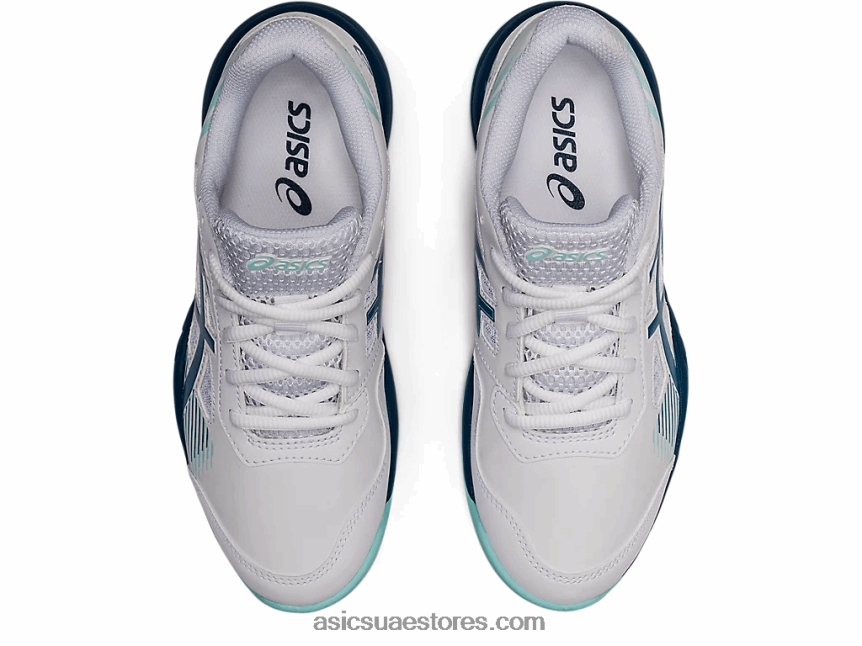 Asics أبيض / نيلي فاتح لعبة هلام المدرسة الابتدائية 8 2N24DJ4492