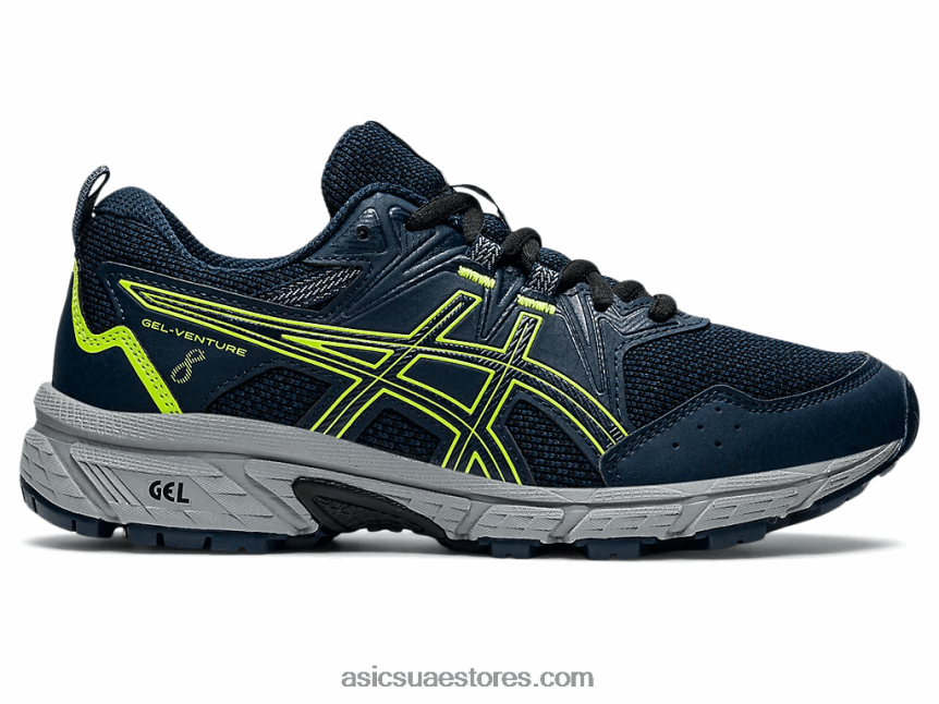 Asics الأزرق الفرنسي / الأخضر الخطر مدرسة جيل فينشر 8 الابتدائية 2N24DJ4505