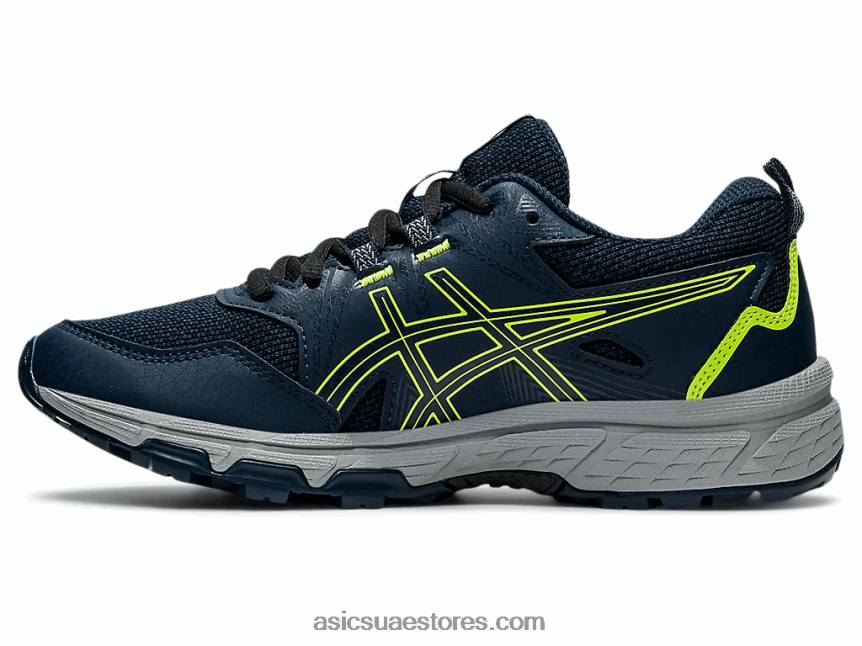 Asics الأزرق الفرنسي / الأخضر الخطر مدرسة جيل فينشر 8 الابتدائية 2N24DJ4505