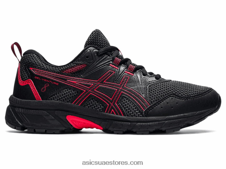 Asics أسود / أحمر كهربائي مدرسة جيل فينشر 8 الابتدائية 2N24DJ4508