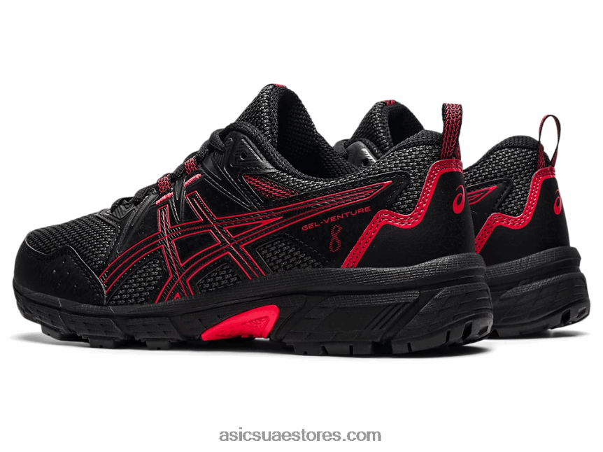 Asics أسود / أحمر كهربائي مدرسة جيل فينشر 8 الابتدائية 2N24DJ4508