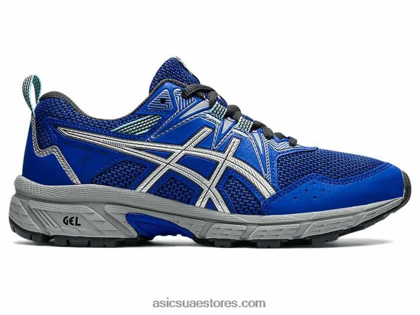 Asics اللازورد الأزرق / الفضة النقية مدرسة جيل فينشر 8 الابتدائية 2N24DJ4509