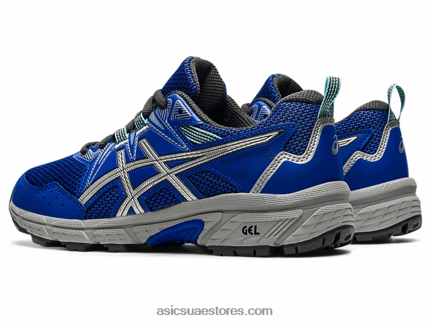 Asics اللازورد الأزرق / الفضة النقية مدرسة جيل فينشر 8 الابتدائية 2N24DJ4509