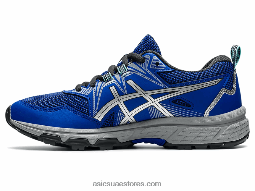 Asics اللازورد الأزرق / الفضة النقية مدرسة جيل فينشر 8 الابتدائية 2N24DJ4509
