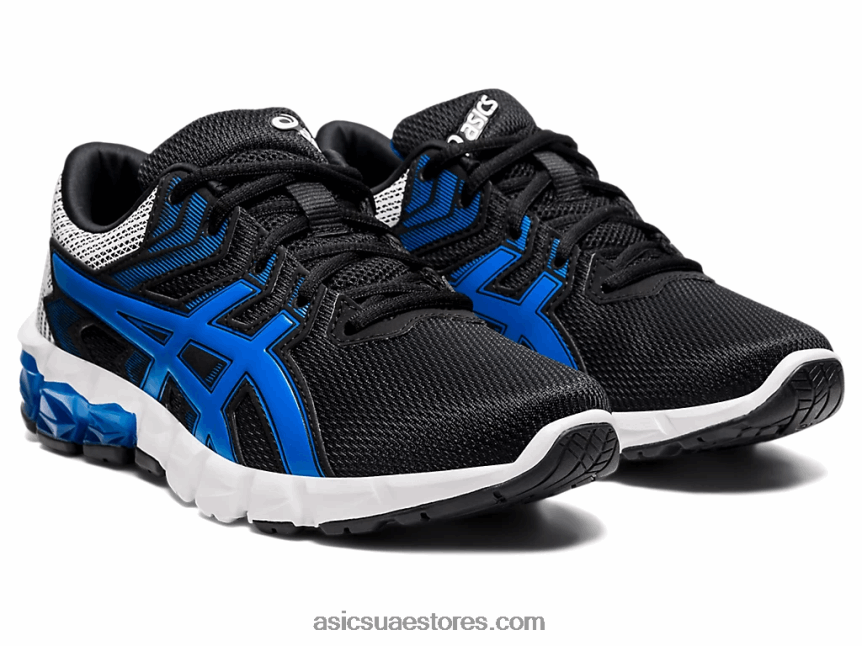 Asics أسود / أزرق كهربائي هلام الكم 90 2 الصف المدرسة 2N24DJ4561