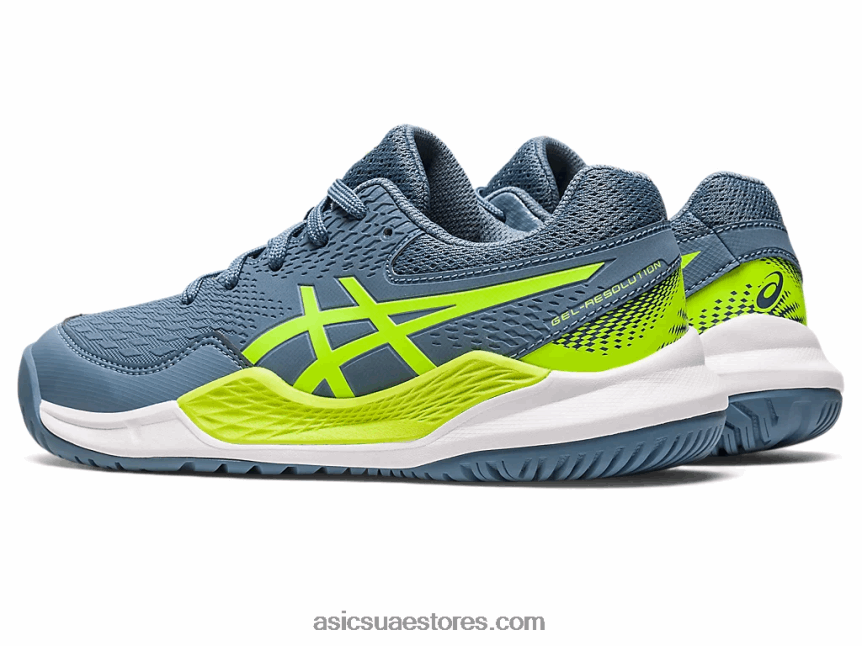 Asics أزرق صلب / أخضر خطر جل القرار 9 الصفية 2N24DJ4219