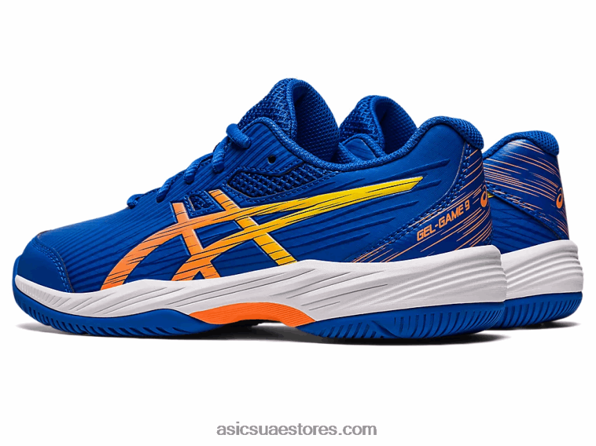 Asics تونة أزرق / خوخ شمس لعبة جل 9 مدرسة ابتدائية 2N24DJ4227