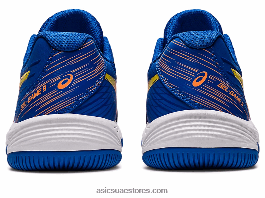 Asics تونة أزرق / خوخ شمس لعبة جل 9 مدرسة ابتدائية 2N24DJ4227