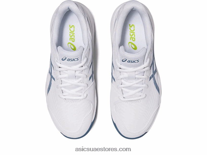 Asics أبيض / أزرق صلب لعبة جل 9 مدرسة ابتدائية 2N24DJ4267
