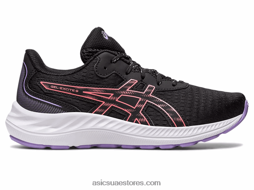 Asics أسود / بابايا مدرسة جيل اكسايت 9 الابتدائية 2N24DJ4302