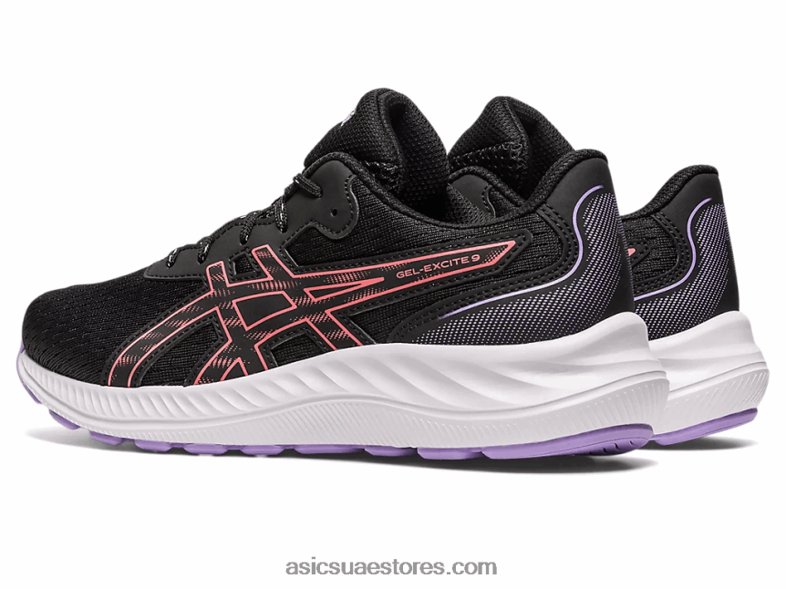 Asics أسود / بابايا مدرسة جيل اكسايت 9 الابتدائية 2N24DJ4302