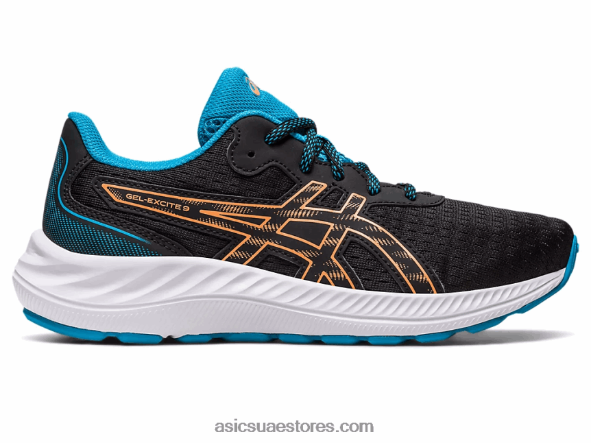 Asics أسود / شمس خوخ مدرسة جيل اكسايت 9 الابتدائية 2N24DJ4307