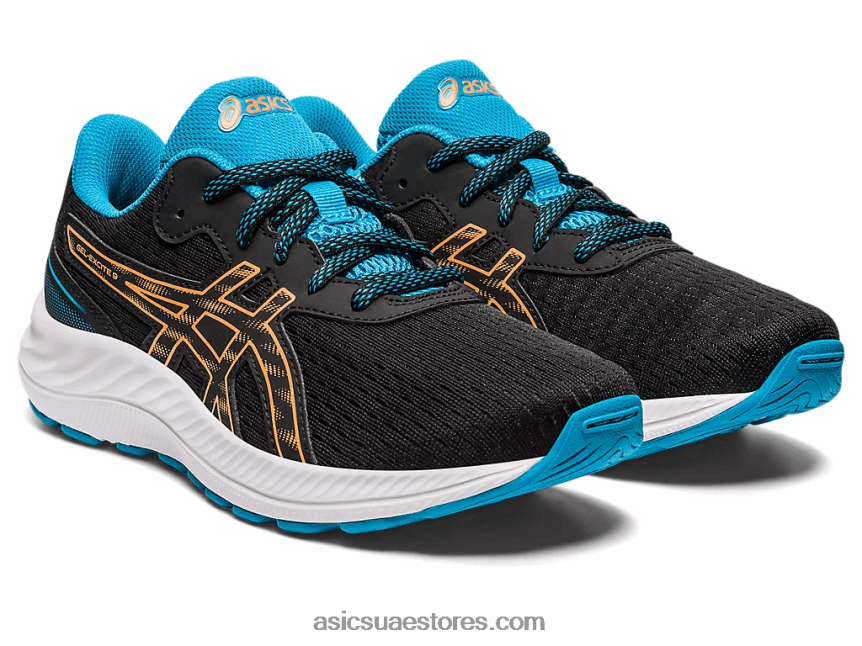 Asics أسود / شمس خوخ مدرسة جيل اكسايت 9 الابتدائية 2N24DJ4307