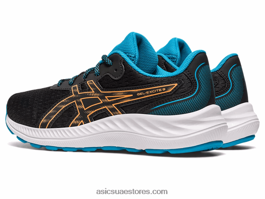 Asics أسود / شمس خوخ مدرسة جيل اكسايت 9 الابتدائية 2N24DJ4307