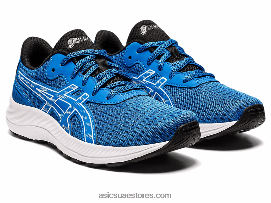 Asics أزرق كهربائي / أبيض مدرسة جيل اكسايت 9 الابتدائية 2N24DJ4368