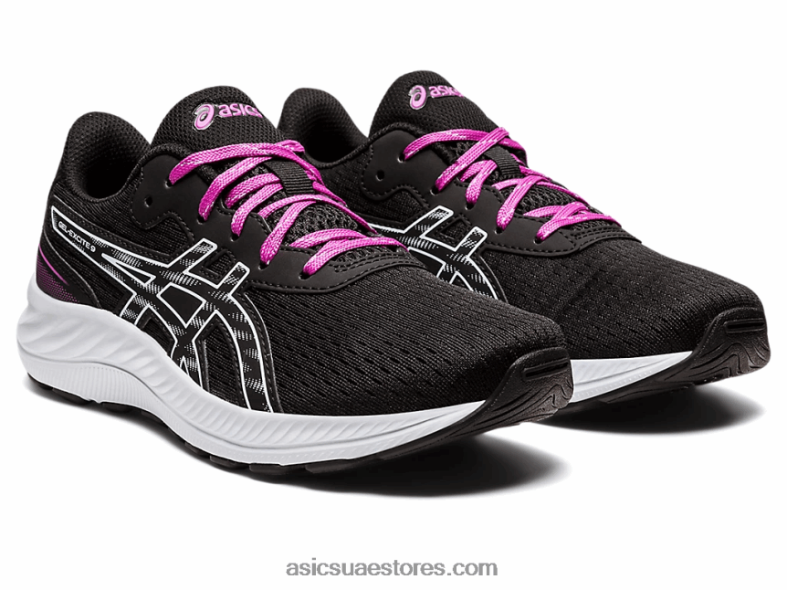 Asics أسود / سماء ناعمة مدرسة جيل اكسايت 9 الابتدائية 2N24DJ4380