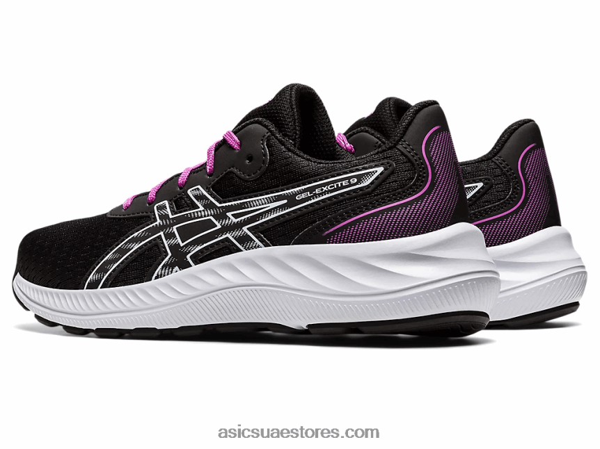 Asics أسود / سماء ناعمة مدرسة جيل اكسايت 9 الابتدائية 2N24DJ4380