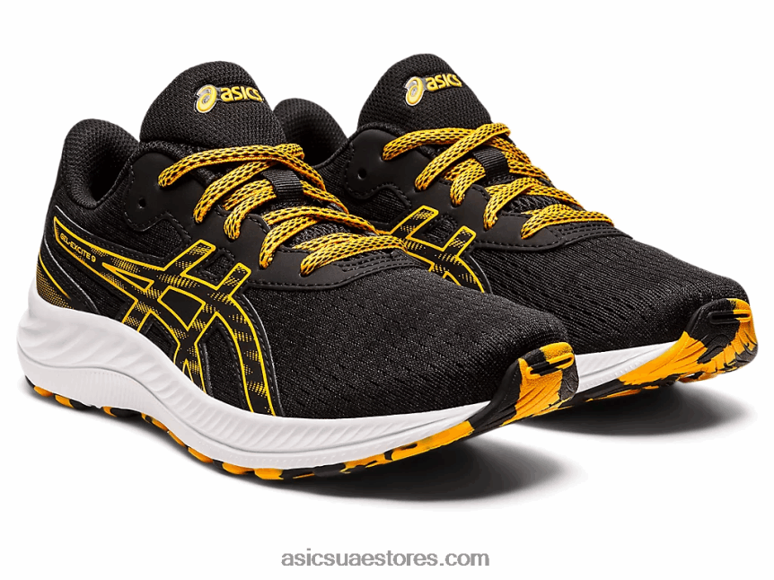 Asics أسود / كهرماني مدرسة جيل اكسايت 9 الابتدائية 2N24DJ4384