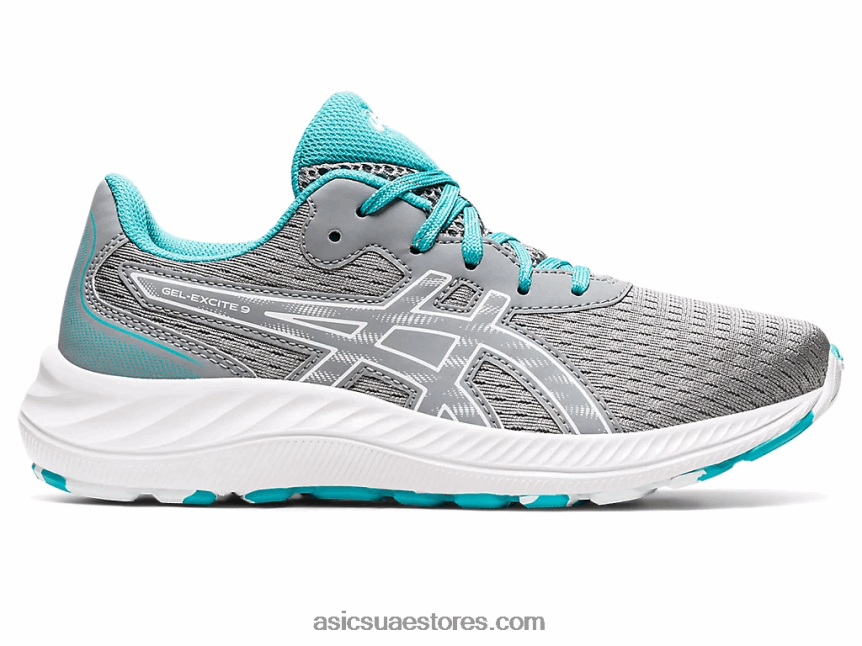 Asics صفيحة صخرية / أبيض مدرسة جيل اكسايت 9 الابتدائية 2N24DJ4385