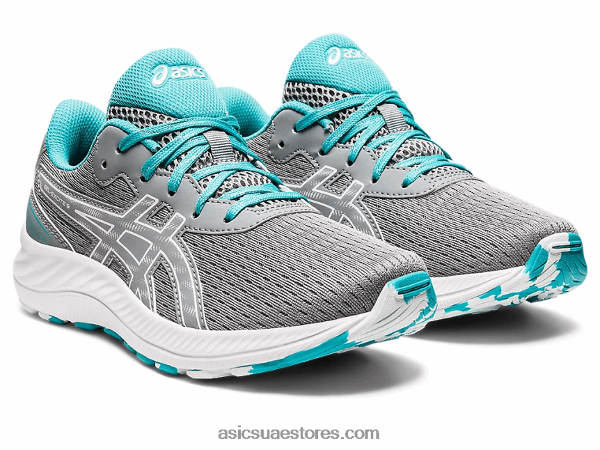 Asics صفيحة صخرية / أبيض مدرسة جيل اكسايت 9 الابتدائية 2N24DJ4385