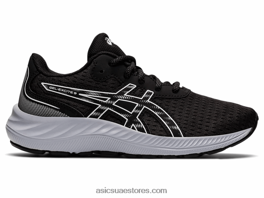 Asics أسود / أبيض مدرسة جيل اكسايت 9 الابتدائية 2N24DJ4466