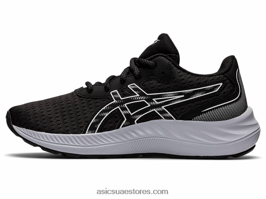 Asics أسود / أبيض مدرسة جيل اكسايت 9 الابتدائية 2N24DJ4466
