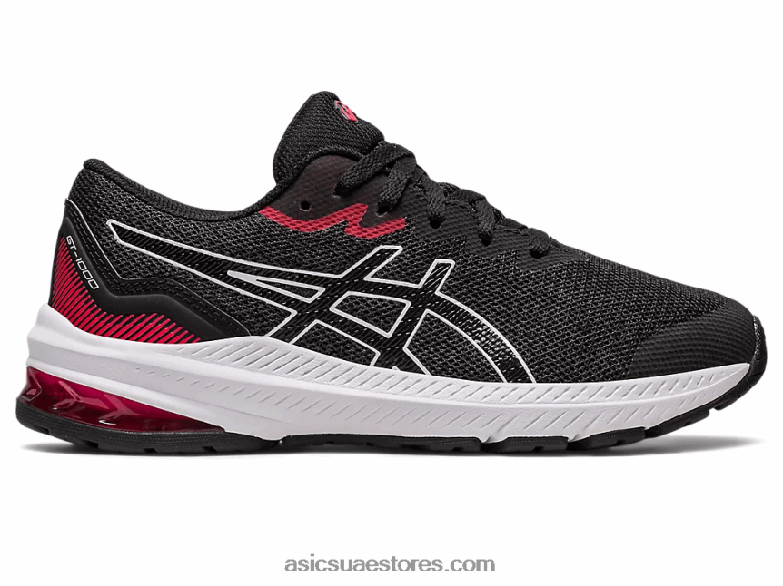 Asics أسود / أحمر كهربائي المدرسة الابتدائية GT-1000 11 2N24DJ4255