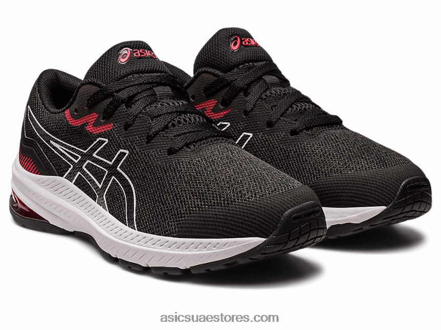 Asics أسود / أحمر كهربائي المدرسة الابتدائية GT-1000 11 2N24DJ4255