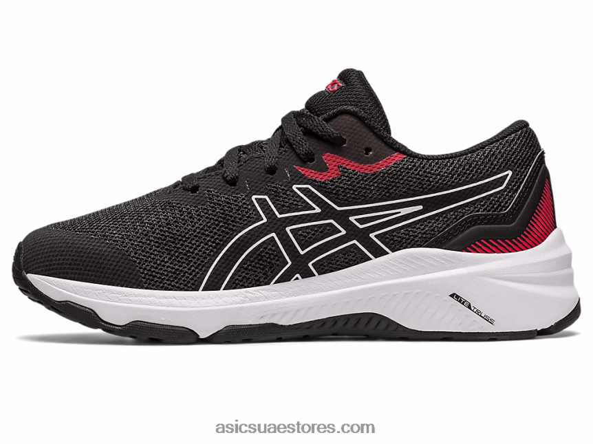 Asics أسود / أحمر كهربائي المدرسة الابتدائية GT-1000 11 2N24DJ4255