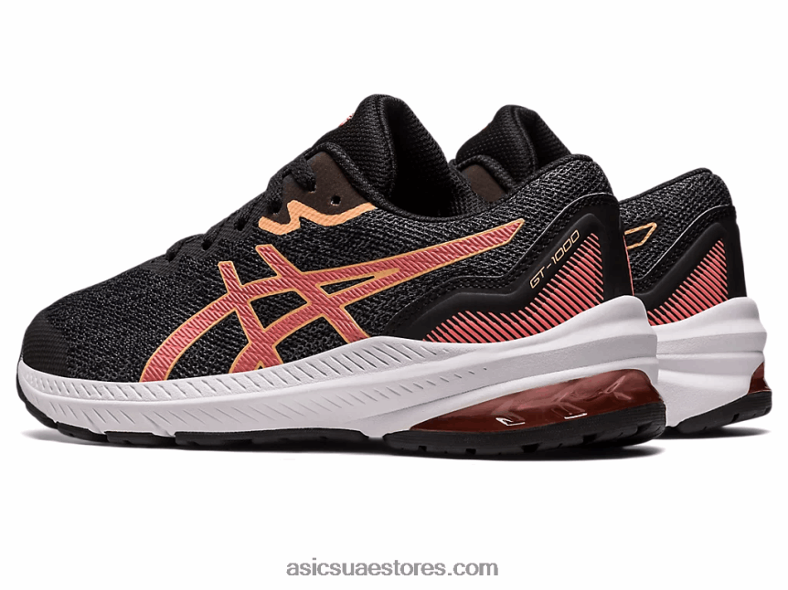Asics أسود / بابايا المدرسة الابتدائية GT-1000 11 2N24DJ4292