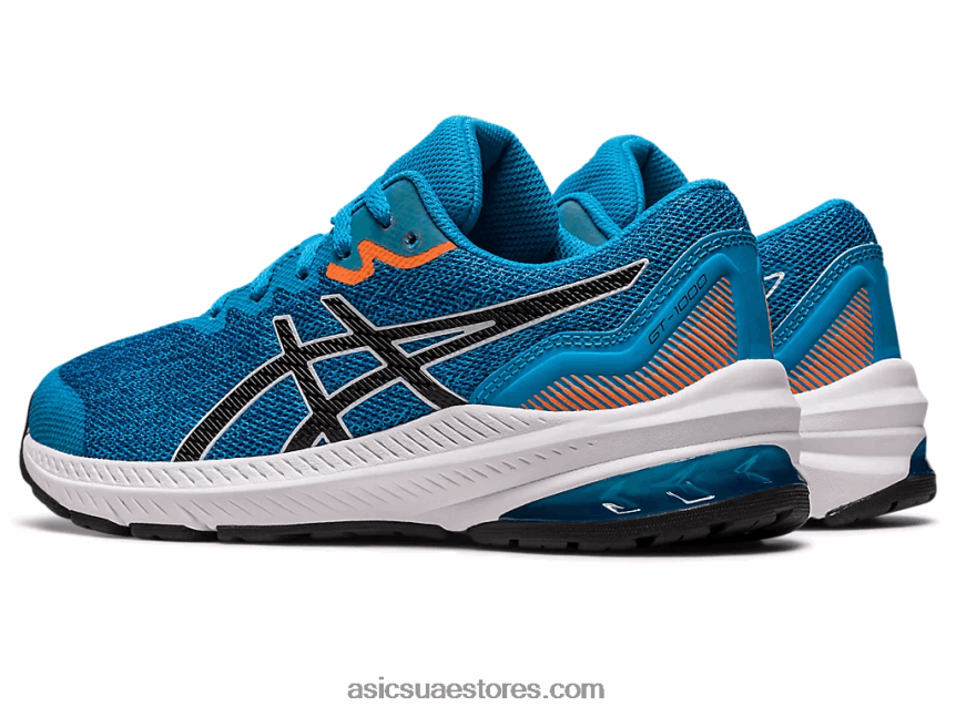 Asics الجزيرة أزرق / أسود المدرسة الابتدائية GT-1000 11 2N24DJ4294