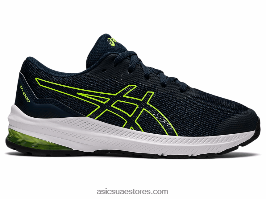 Asics الأزرق الفرنسي / الأخضر الخطر المدرسة الابتدائية GT-1000 11 2N24DJ4405
