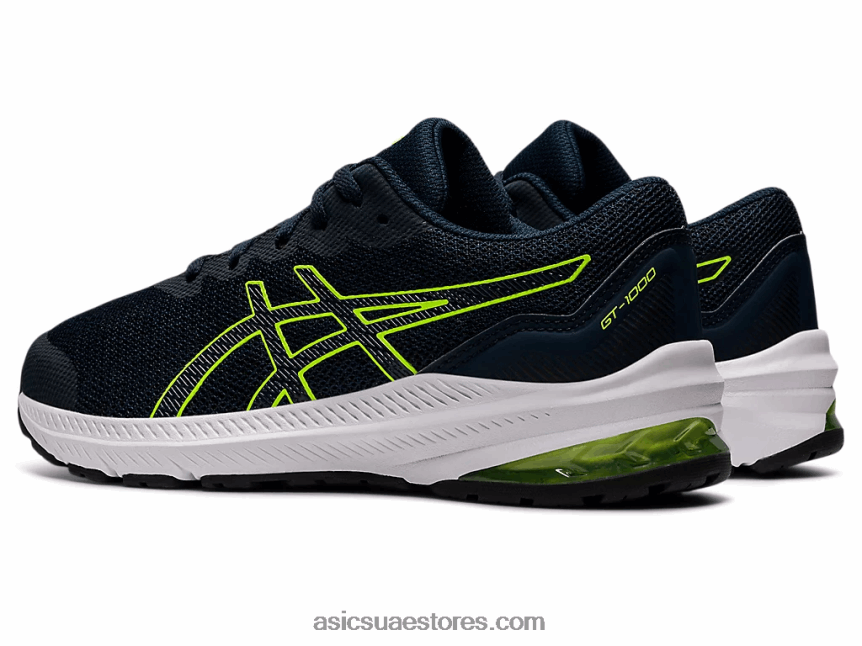 Asics الأزرق الفرنسي / الأخضر الخطر المدرسة الابتدائية GT-1000 11 2N24DJ4405