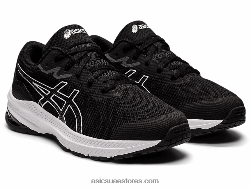 Asics أسود / أبيض المدرسة الابتدائية GT-1000 11 2N24DJ4455