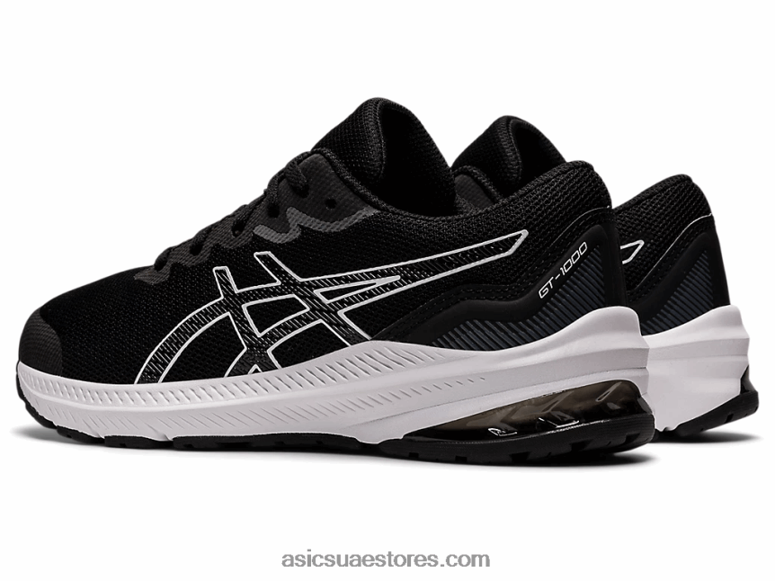 Asics أسود / أبيض المدرسة الابتدائية GT-1000 11 2N24DJ4455