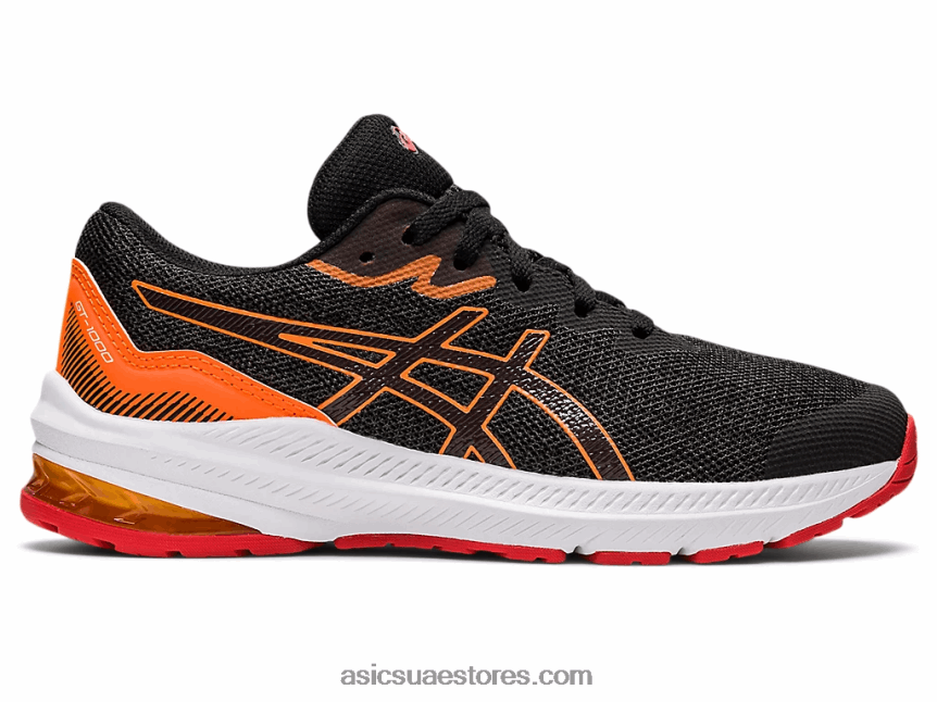 Asics رمادي جرافيت / أحمر ناري المدرسة الابتدائية GT-1000 11 2N24DJ4471