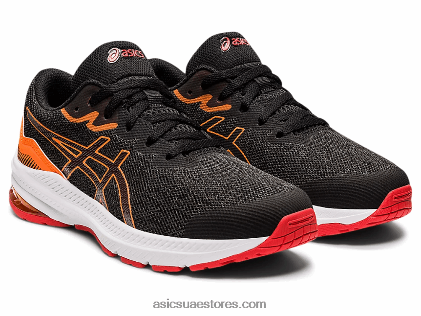 Asics رمادي جرافيت / أحمر ناري المدرسة الابتدائية GT-1000 11 2N24DJ4471