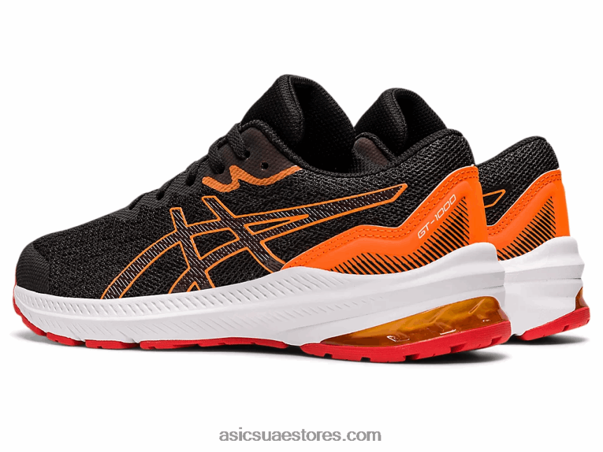 Asics رمادي جرافيت / أحمر ناري المدرسة الابتدائية GT-1000 11 2N24DJ4471