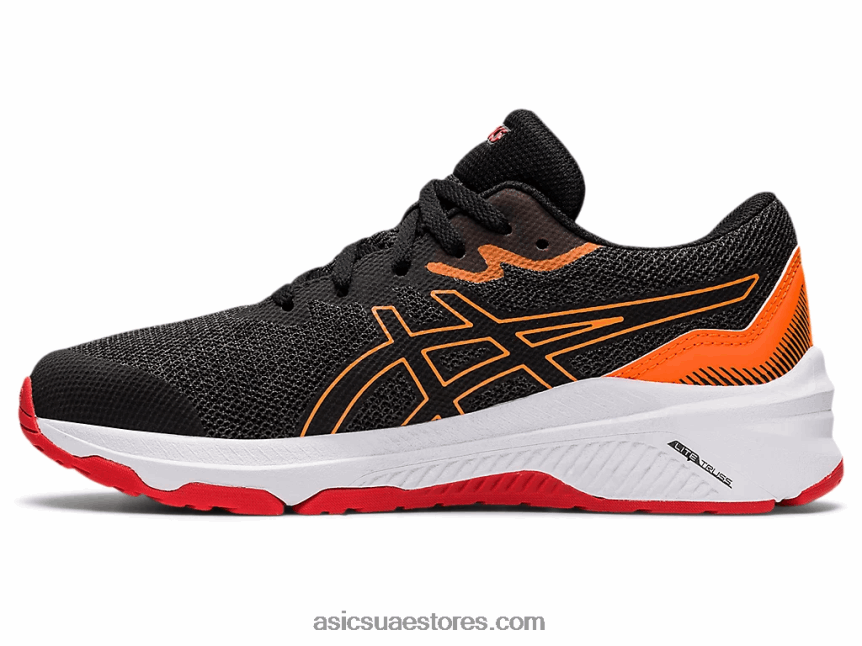 Asics رمادي جرافيت / أحمر ناري المدرسة الابتدائية GT-1000 11 2N24DJ4471