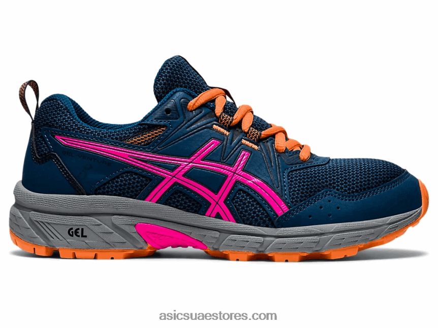 Asics ماكو الأزرق / الوردي glo مدرسة جيل فينشر 8 الابتدائية 2N24DJ4494