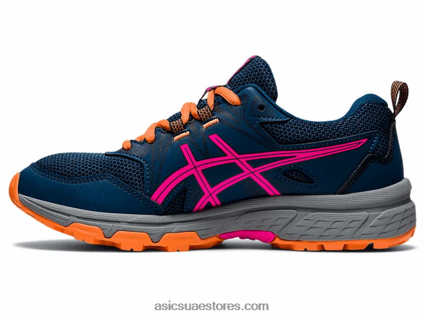Asics ماكو الأزرق / الوردي glo مدرسة جيل فينشر 8 الابتدائية 2N24DJ4494