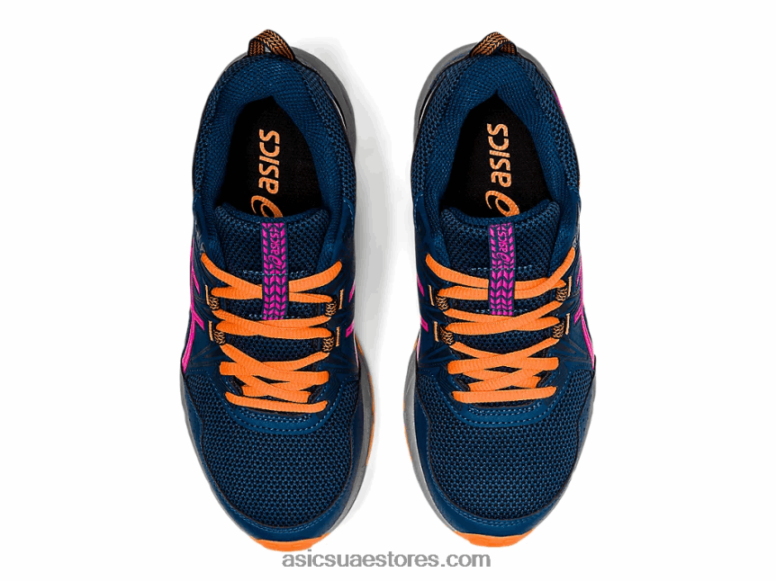 Asics ماكو الأزرق / الوردي glo مدرسة جيل فينشر 8 الابتدائية 2N24DJ4494