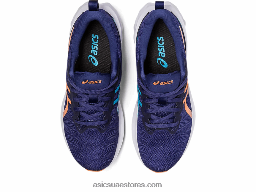 Asics أزرق نيلي / شمس خوخ novablast 2 المدرسة الابتدائية 2N24DJ4277