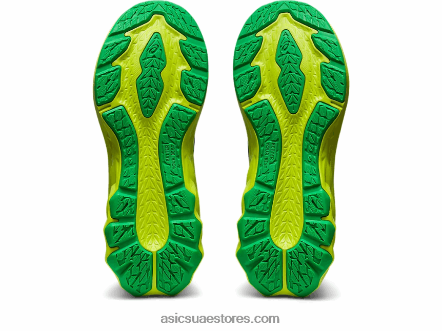 Asics أسود / قشر الليمون novablast 2 المدرسة الابتدائية 2N24DJ4309