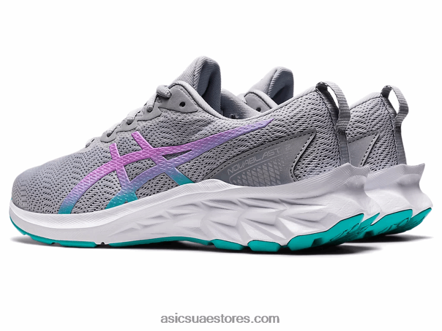 Asics توهج بيدمونت رمادي / لافندر novablast 2 المدرسة الابتدائية 2N24DJ4427