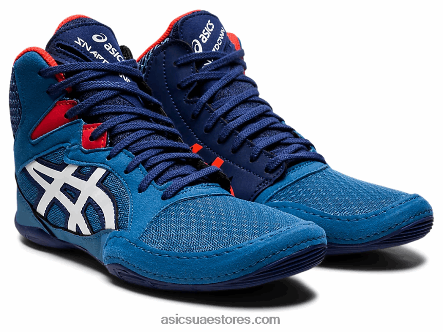 Asics أزور / أبيض snapdown 3 مدرسة ابتدائية 2N24DJ4423